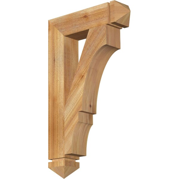 Ekena Millwork Balboa Arts & Crafts Rough Sawn Bracket, Western Red Cedar, 4"W x 18"D x 30"H BKT04X18X30BOA03RWR - main